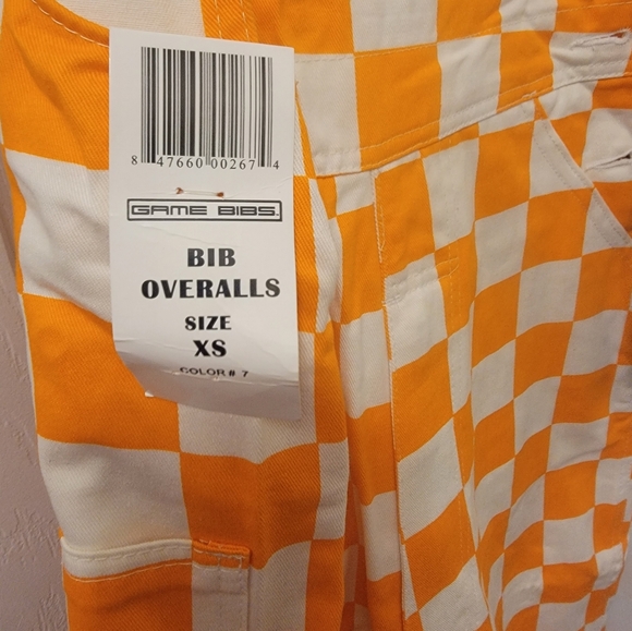 Orange & White checkerboard overalls - Picture 4 of 4